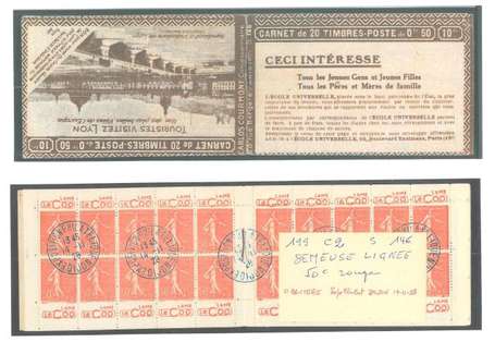 Carnet Ancien N°199_C2 Type SEMEUSE LIGNEE - 50c. 