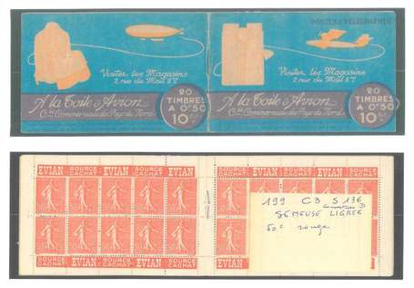 Carnet Ancien N°199_C3 Type SEMEUSE LIGNEE - 50c. 