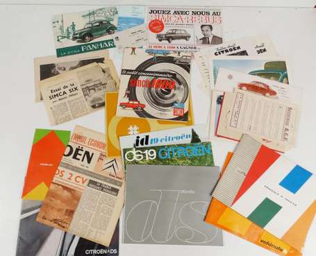 Lot de Documents publicitaires Citroen, Panhard 