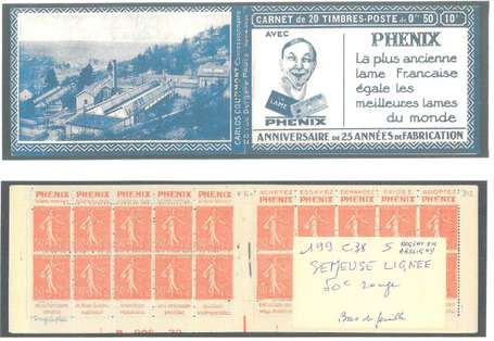 Carnet Ancien N°199_C38 Type SEMEUSE LIGNEE - 50c.