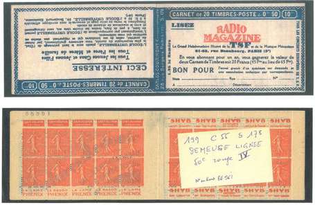 Carnet Ancien N°199_C55 Type SEMEUSE LIGNEE - 50c.
