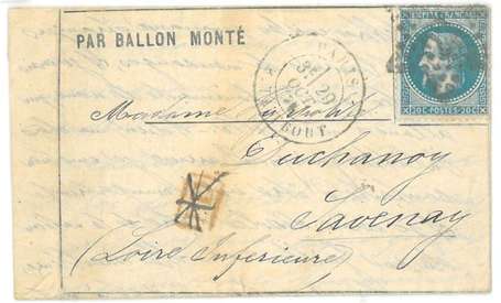 BALLON MONTE « LE FULTON » - Lettre avec 