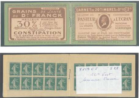 Carnet Ancien N°159_C5  Type SEMEUSE CAMEE - 
