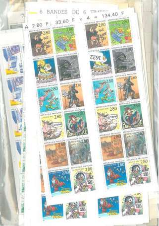 Lot de timbres N** en carnets et en feuilles. 