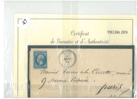 Loire inferieure timbre Napoléon III 14A oblitéré 