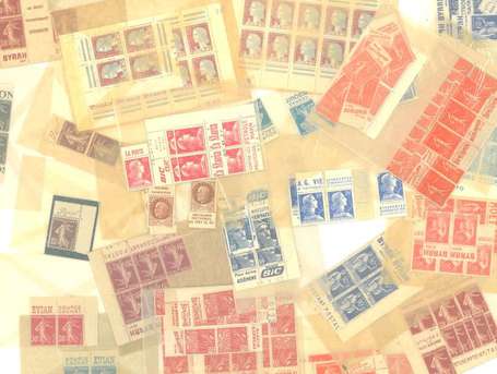 Beau lot de timbres N** avec bande Pub - Par 
