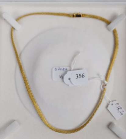 Collier en or jaune, maille tressée - P: 15,2 g