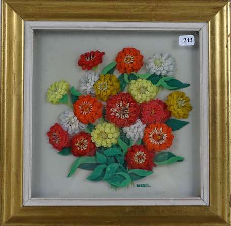 DECBEL Xxe - Bouquet. Peinture sur verre 