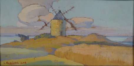 MARECHAL L. (1884-1971) - Moulin en bord de mer. 