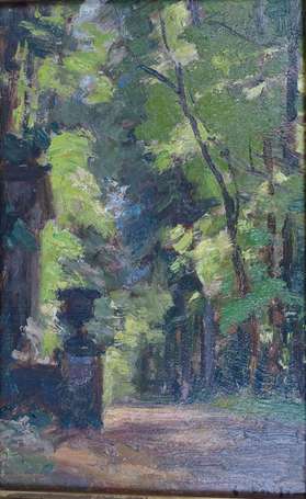 GOBAILLE Jean (1895-1969) - Coin de parc. Huile 