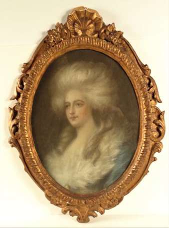 ECOLE XXe - Portrait de femme. Pastel. 65,5 x 49 