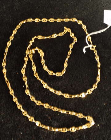 Chaîne de cou maille grains de café en or jaune - 