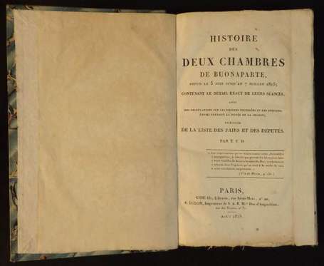 DELBARE Francois-Thomas Histoire des deux chambres