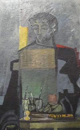 MEYER Bruno (1960-) - Artiste. Huile sur toile, 