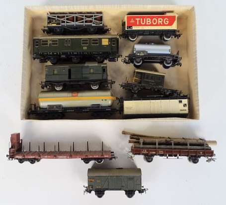 Diverses marques dont fleischmann- lot de wagons 