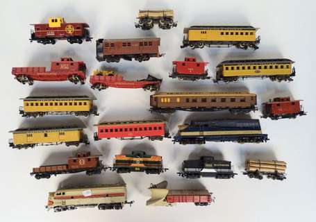 Diverses marques- lot de wagons et loco dont 