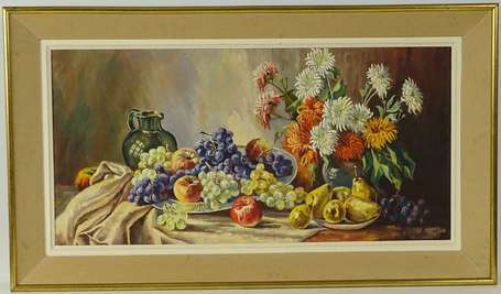 LAVIER H. (XXe) - Nature morte aux fruits et au 