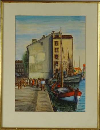 TERRACCIANO Sauveur (1908-1981) - Toulon, le port.
