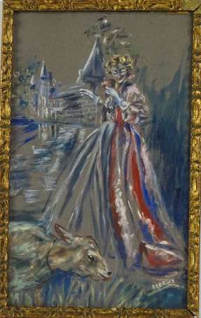 GEORGES L.G (XXe) - Mélusine. Pastel, signé en bas