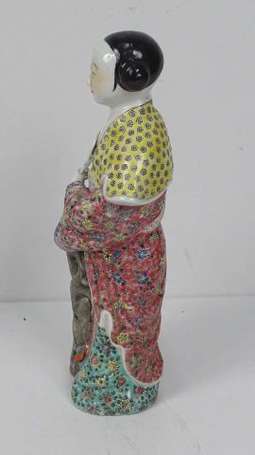 CHINE. Lady chinoise. Sujet en porcelaine 