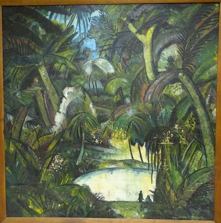 VILLARD Robert XXe - Oasis. Huile sur toile, 