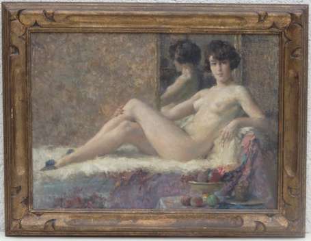 Simon Emille 1890-1976 Le repos du modèle Huile 