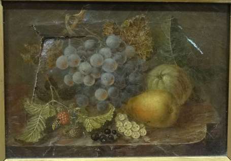 Ecole XIXè Siècle Nature morte de fruits Huile sur