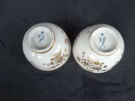 Saxe - Paire de sorbets en porcelaine, décor 