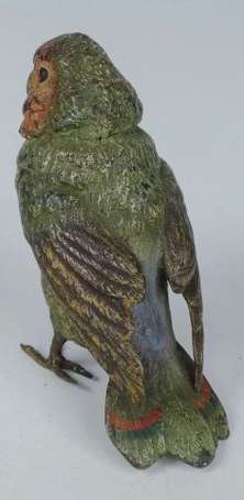 Bronze de Vienne - Perruche à patine polychrome - 
