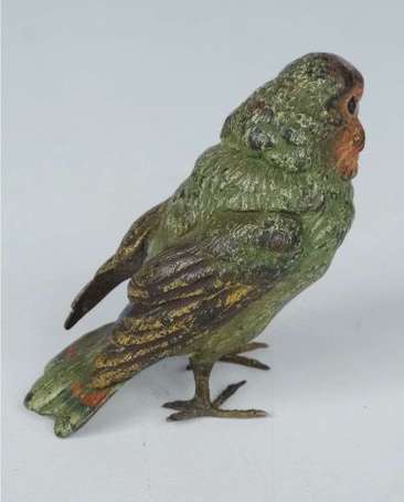 Bronze de Vienne - Perruche à patine polychrome - 