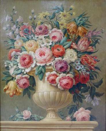 CHOTEL Claire (XIXe-XXe). Bouquet sur un 