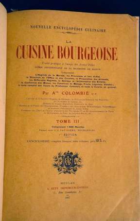 COLOMBIÉ Auguste Nouvelle encyclopédie culinaire. 
