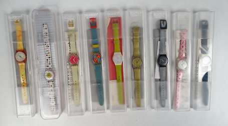 Lot de 9 montres Swatch vintage