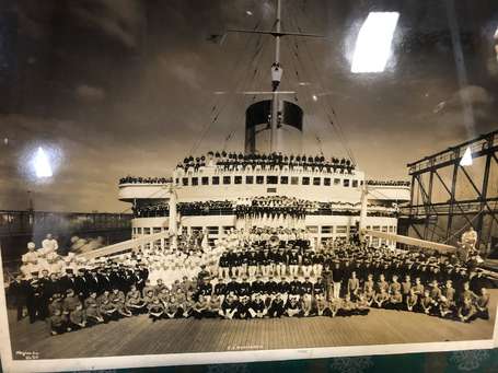 « Paquebot S.S. NORMANDIE » - 2 photos anciennes 