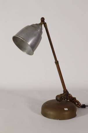 Lampe à poser industrielle en laiton, le 