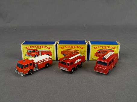 Matchbox - Lot de 3 vehicules de pompiers - ref  