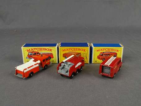 Matchbox - Lot de 3 vehicules de pompiers - ref  
