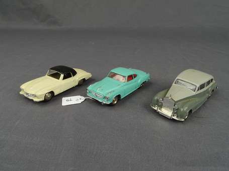 Dinky toys - 3 voitures, Mercedes 190sl, Roll 