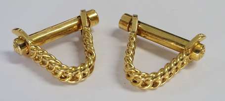 Paire de boutons de manchettes en or jaune 18K 