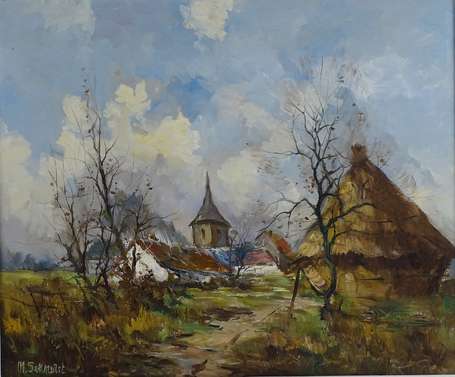 SENNERET M. XXe - La Chapelle. Huile sur toile, 