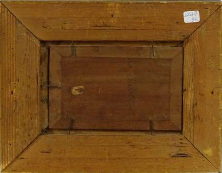 ECOLE XIXe - La Charité. Huile sur panneau.