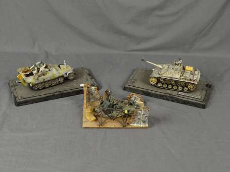Diorama avec soldat allemands 2 gm et 2 chars 
