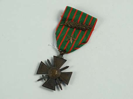 Croix de guerre 14/16 avec palme, une étoile, bel 