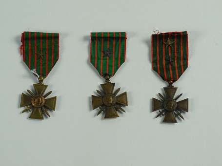 Croix de guerre 14/16 - 3 médailles, bel état