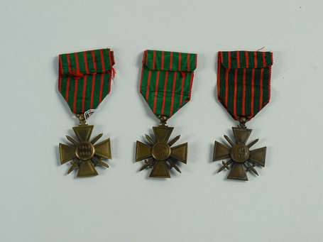 Croix de guerre 14/16 - 3 médailles, bel état