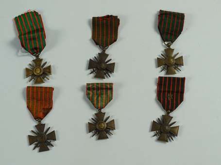 Croix de guerre - lot de 6 médailles dans l'état 