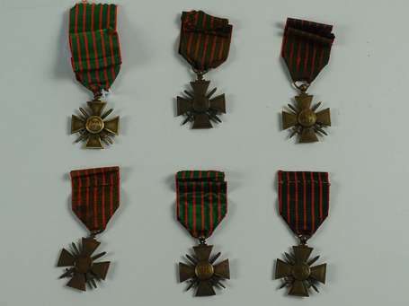 Croix de guerre - lot de 6 médailles dans l'état 