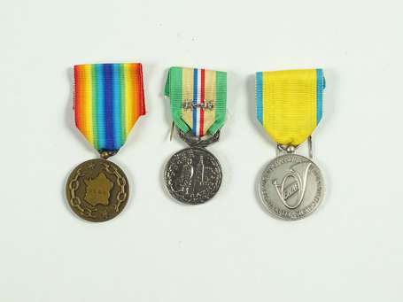 Mil - Lot de 3 médailles, reconnaissance à ses 