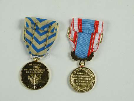 Mil - Lot de 2 médailles, commémorative du 