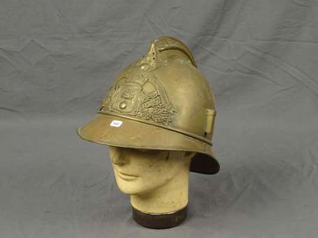 Pompier, casque modèle 1885, plaque 